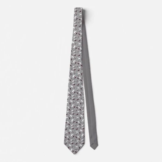 Grey Geo Star & Triangle Pattern Tie ネクタイ (正面)