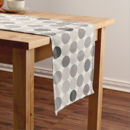 Grey Geometric Circles Table Runner ロングテーブルランナー