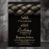 Grey Gold Braid Any Age Surprise Birthday 招待状