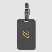 Grey Gold Color Monogram Professional ラゲッジタグ (正面縦)