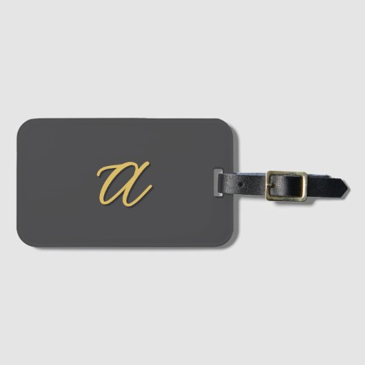 Grey Gold Color Monogram Professional ラゲッジタグ (正面横)