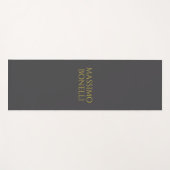 Grey & Gold Modern Minimalist Elegant Your Name ヨガマット (正面(横))