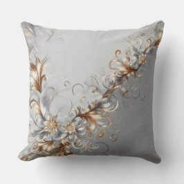 Grey, Gold & Silver Modern Decorative Pillow クッション