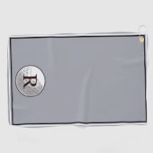 Grey golf ball monogrammed initial custom mens ゴルフタオル (横)