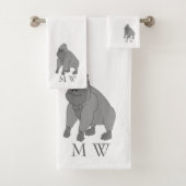 Grey Gorilla Design Monogrammed バスタオルセット (インサイチュ)