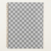 Grey Gray Checkered Checkerboard プランナー手帳 (正面)