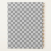 Grey Gray Checkered Checkerboard プランナー手帳 (裏面)