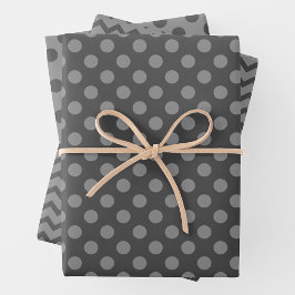 Grey & Grey Multi-Pattern Wrapping Paper Sheets ラッピングペーパーシート