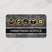 Grey Grunge Wall Gold Handyman Tools 名刺 (正面)