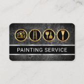 Grey Grunge Wall Gold Painter's Tool 名刺 (正面)