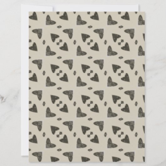 Grey Hearts Geometric Scrapbook Paper (裏面)
