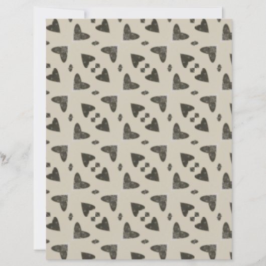 Grey Hearts Geometric Scrapbook Paper (正面)