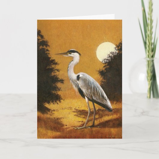 Grey Heron Greetings Card カード (正面)