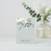 Grey Ivory White Floral Bunch Earring Display 名刺 (スタンド正面)