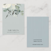 Grey Ivory White Floral Bunch Earring Display 名刺 (正面/裏面)