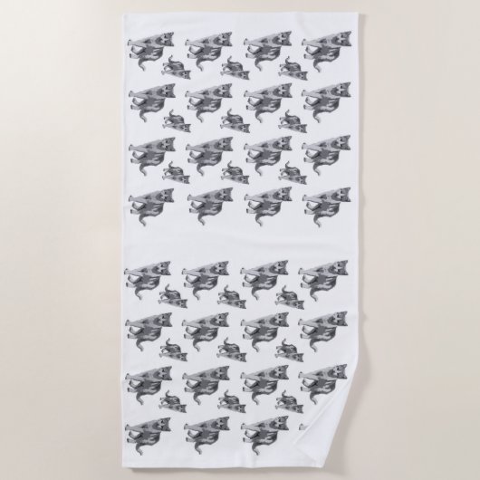 Grey kitten ビーチタオル (正面)