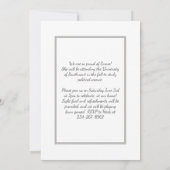 Grey Leaves Photo Graduation Announcement 招待状 (裏面)