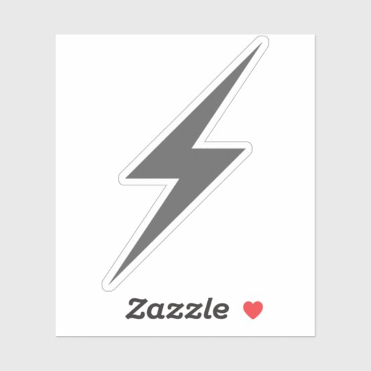 Grey Lightning Bolt Of Power シール (シート)