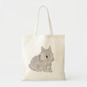 Grey lionhead bunny  トートバッグ (正面)