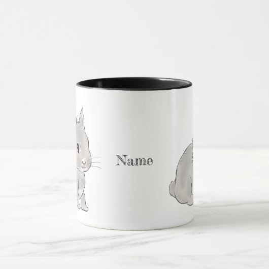 Grey lionhead bunny マグカップ (中央)