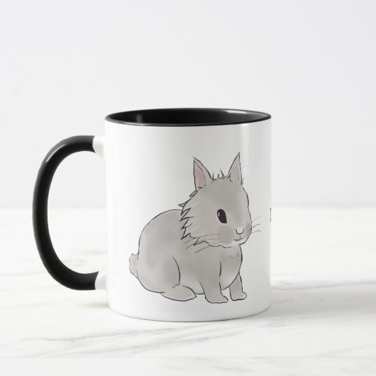 Grey lionhead bunny  マグカップ (左)