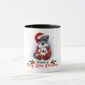 Grey Miniature Schnauzer Have A Cozy Christmas マグカップ (中央)