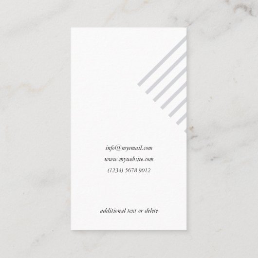 Grey minimalist elegant classy modern geometric 名刺 (裏面)