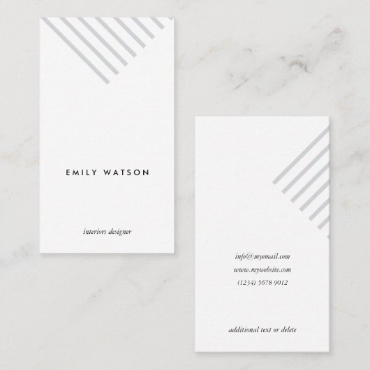 Grey minimalist elegant classy modern geometric 名刺 (正面/裏面)