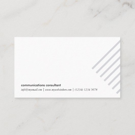 Grey minimalist simple elegant modern lines card 名刺 (裏面)