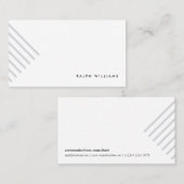 Grey minimalist simple elegant modern lines card 名刺 (正面/裏面)