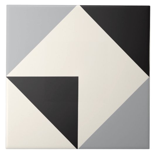 Grey Modern Geometric Shape Pattern タイル (正面)