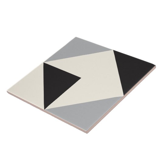 Grey Modern Geometric Shape Pattern タイル (側面)