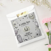 Grey Modern Little Boo Ghost Boy Baby Shower フェイバーバッグ (封をした状態)