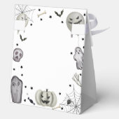 Grey Modern Little Boo Ghost Boy Baby Shower  フェイバーボックス (裏面)