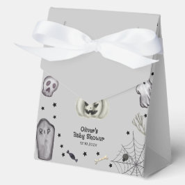 Grey Modern Little Boo Ghost Boy Baby Shower  フェイバーボックス