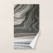 Grey Monotone Artistic Acrylic Pour Abstract バスタオルセット (ハンドタオル)