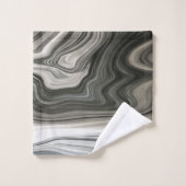 Grey Monotone Artistic Acrylic Pour Abstract バスタオルセット (ウォッシュタオル)