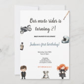 GREY MOTO RIDERS BIRTHDAY PARTY INVITATION 招待状 (正面)
