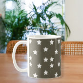Grey Mug with White Stars コーヒーマグカップ
