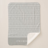 Grey Nordic Sweater Pattern Personalized シェルパブランケット (正面)