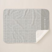 Grey Nordic Sweater Pattern Personalized シェルパブランケット (正面(横))