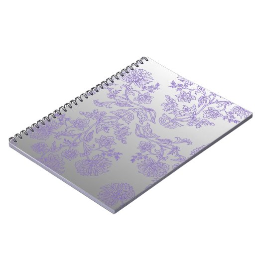 Grey Notebook with Purple Floral ノートブック (左側)