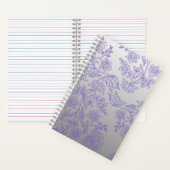 Grey Notebook with Purple Floral Front and Back ノートブック (内側)