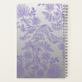 Grey Notebook with Purple Floral Front and Back ノートブック (裏面)