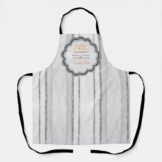 Grey Occasion Bakery Cake Maker Professional エプロン (正面)