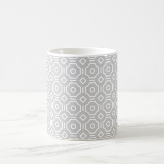 Grey Octagonal Checkered Mug コーヒーマグカップ (中央)