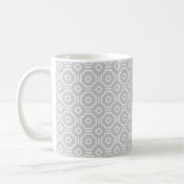 Grey Octagonal Checkered Mug コーヒーマグカップ