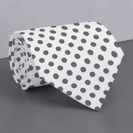 Grey on White Mini Polka Dots Necktie ネクタイ