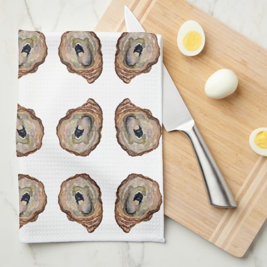 Grey oyster shell tea /Kitchen Towels キッチンタオル (四つ折り)