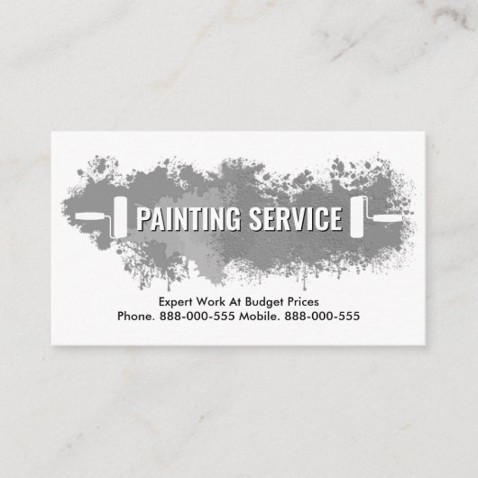 Grey Paint Splatter Painting Service 名刺 (正面)